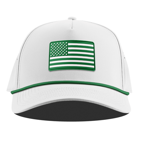 Heritage Old Glory Curved 5 Panel Rope White + Kelly Green Rope