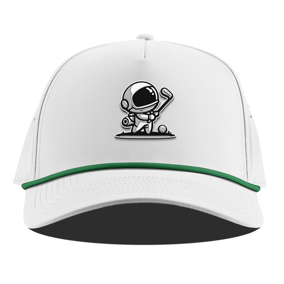 Moon Shot Curved 5 Panel Rope White + Kelly Green Rope