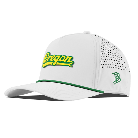 University of Oregon "Oregon Script" Curved 5 Panel Rope White + Kelly Green Rope + Kelly Green Rope