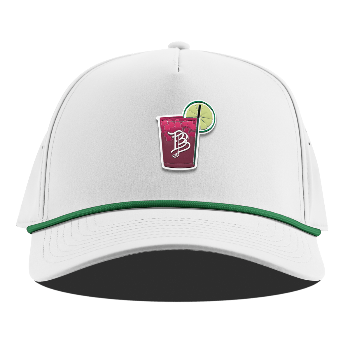 Transfusion Curved 5 Panel Rope White + Kelly Green Rope