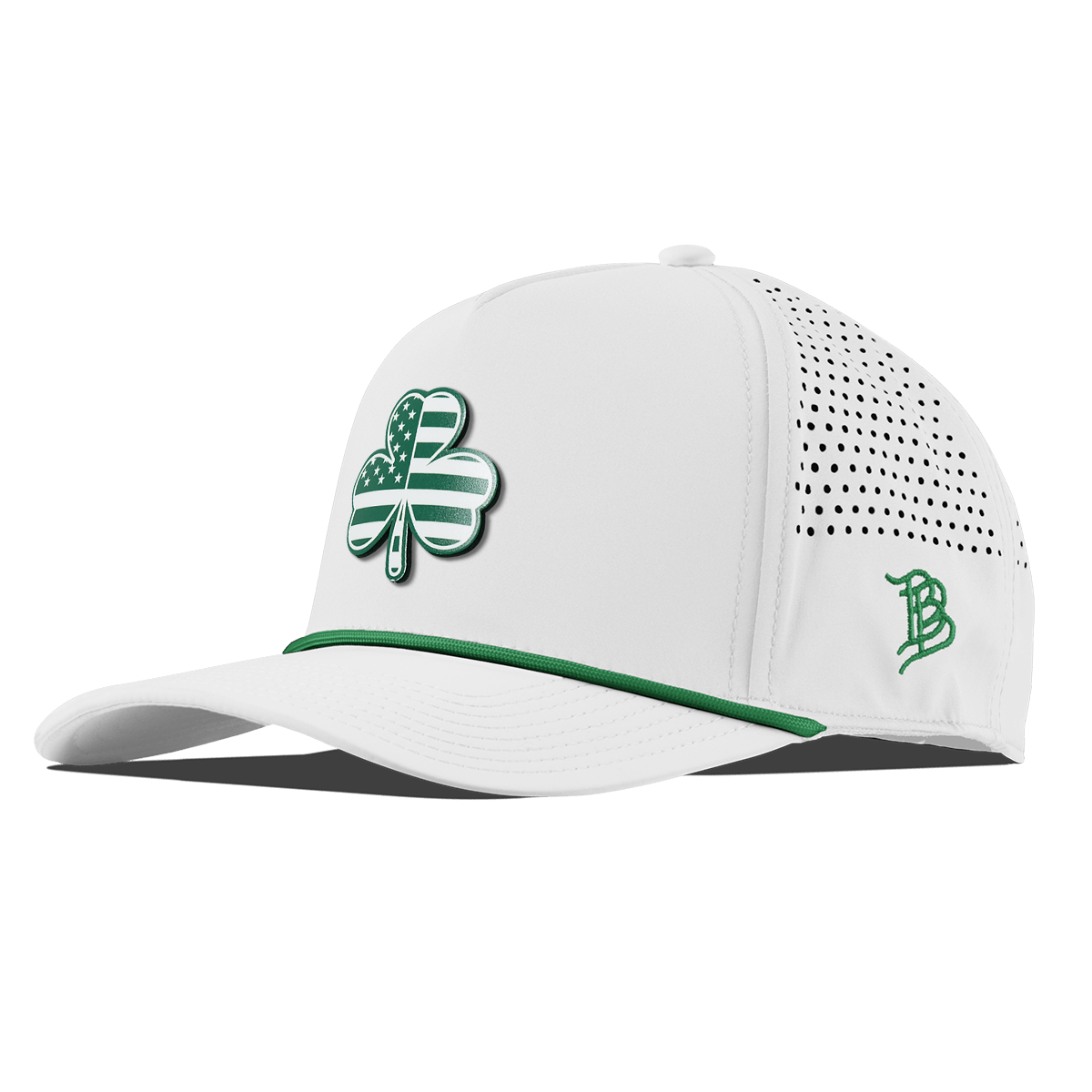 USA Shamrock Curved 5 Panel Rope White + Kelly Green Rope