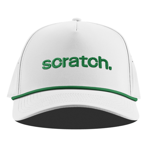 scratch. Curved 5 Panel Rope White + Kelly Green Rope