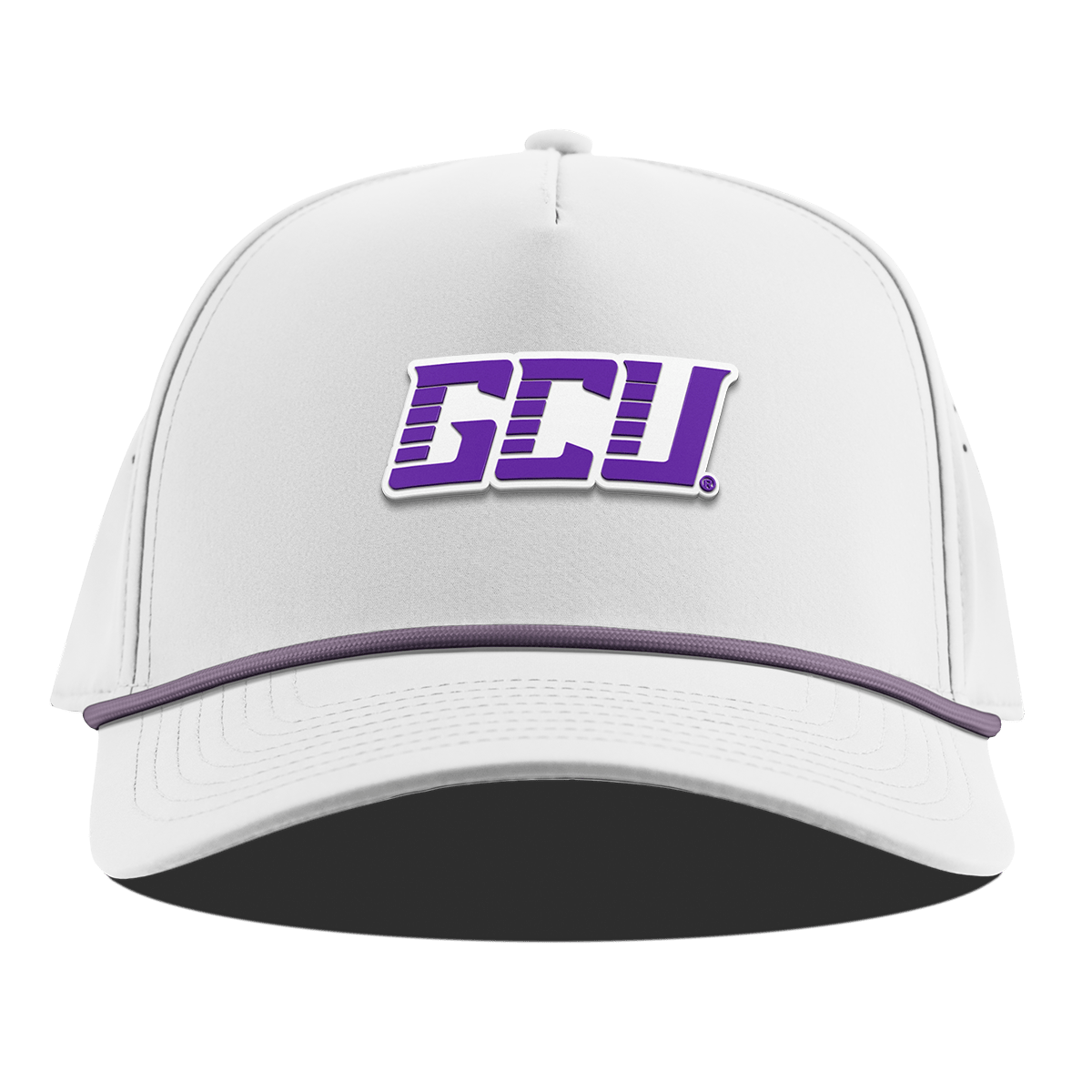 Grand Canyon University "GCU Block" Curved 5 Panel Rope White + Purple Rope