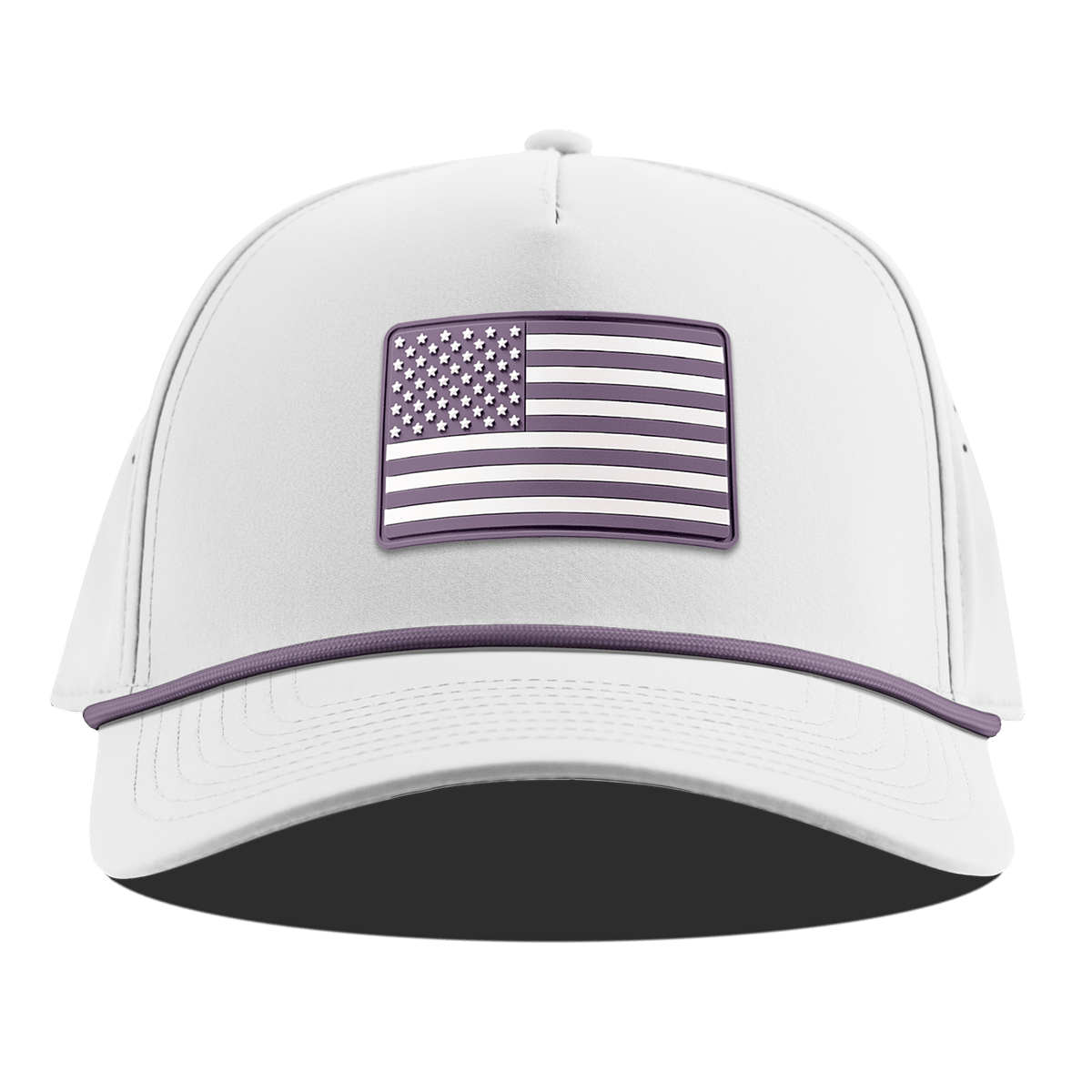 Heritage Old Glory Curved 5 Panel Rope White + Purple Rope