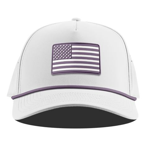 Heritage Old Glory Curved 5 Panel Rope White + Purple Rope