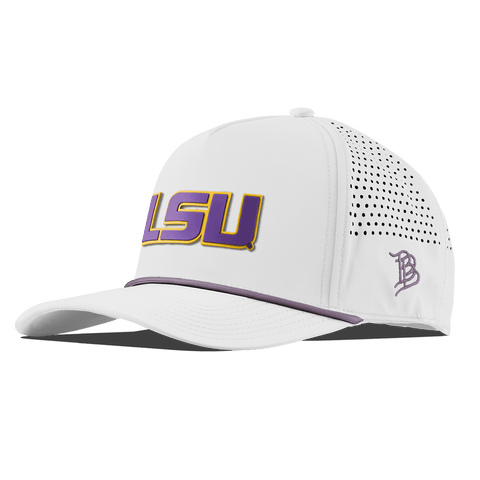 Louisiana State University "LSU Purple Block" Curved 5 Panel Rope White + Purple Rope