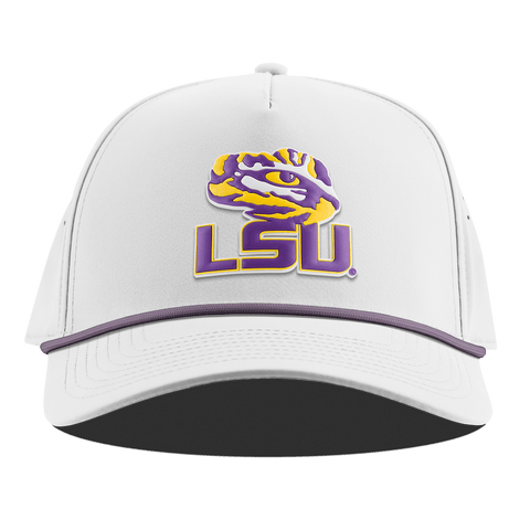 Louisiana State University "LSU Tiger Eye" Curved 5 Panel Rope White + Purple Rope