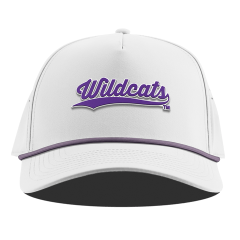 Northwestern University "Northwestern Wildcats Script" Curved 5 Panel Rope White + Purple Rope