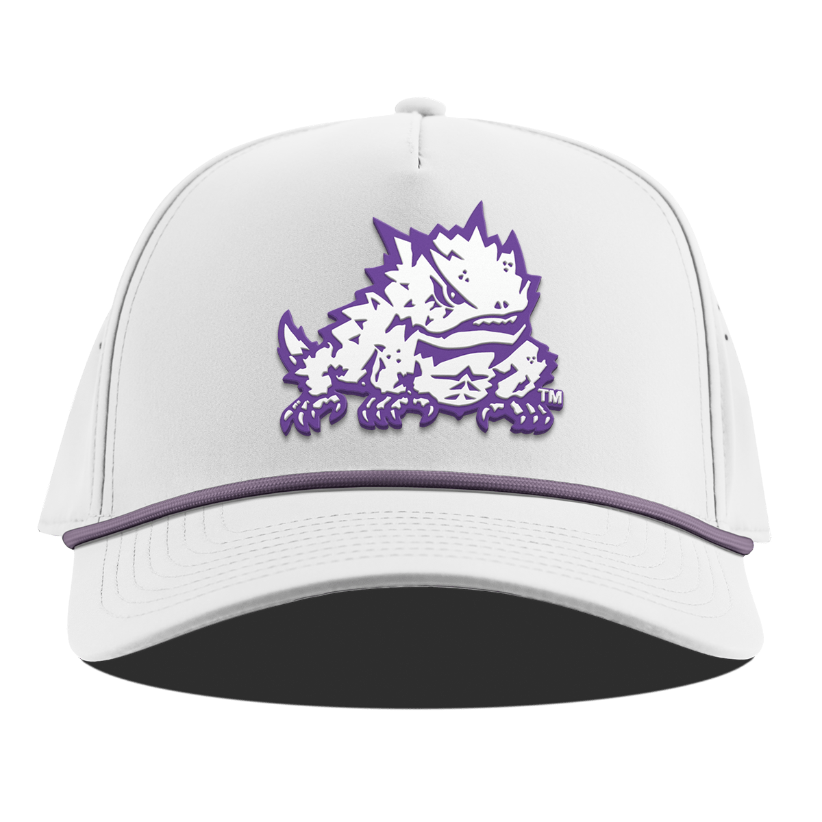 Texas Christian University "TCU Team Logo" Curved 5 Panel Rope White + Purple Rope
