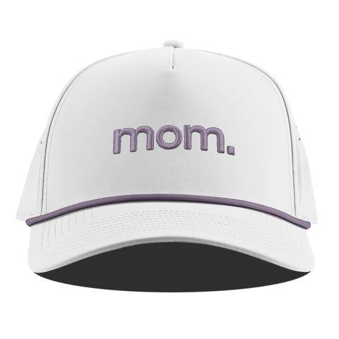 mom. Curved 5 Panel Rope White + Purple Rope