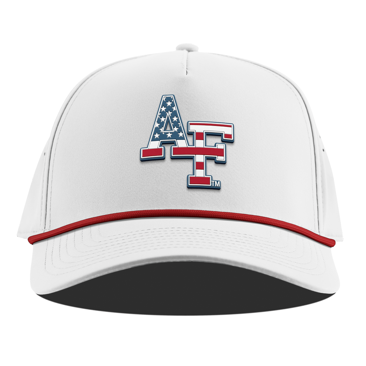 Air Force Academy "Air Force Stars & Stripes" Curved 5 Panel Rope White + Red Rope