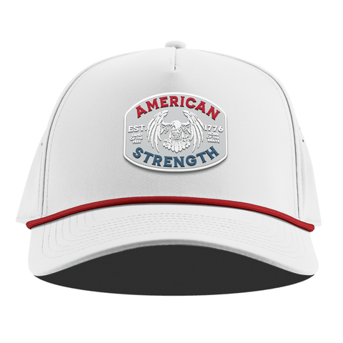 American Strength USA Curved 5 Panel Rope White + Red Rope