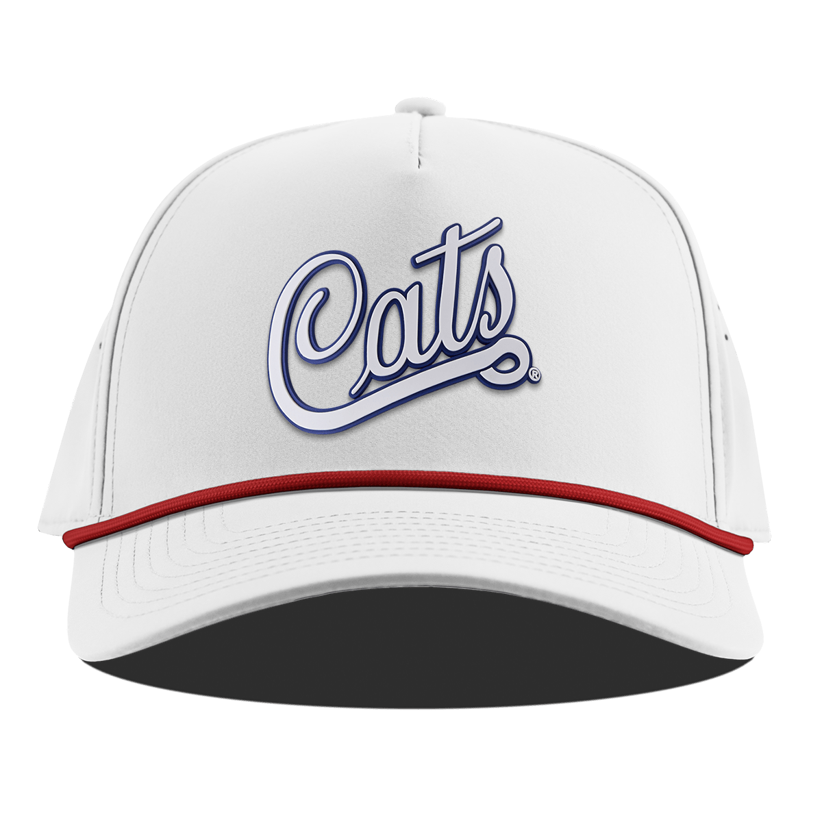 University of Arizona "Arizona Cats Script" Curved 5 Panel Rope White + Red Rope
