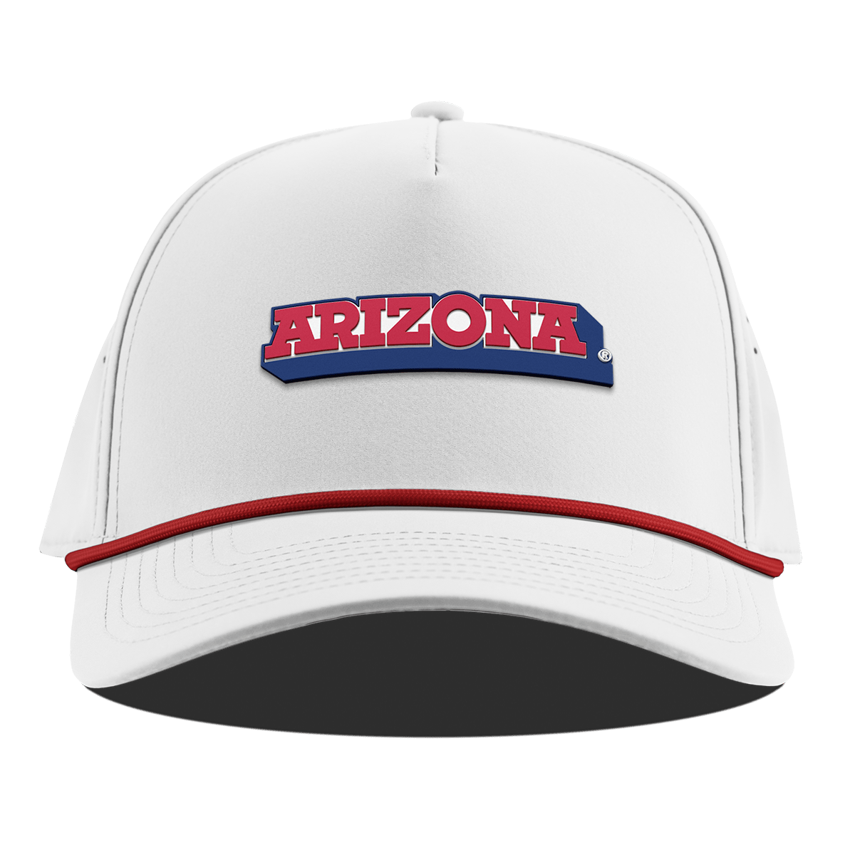 University of Arizona "Arizona Collegiate" Curved 5 Panel Rope White + Red Rope