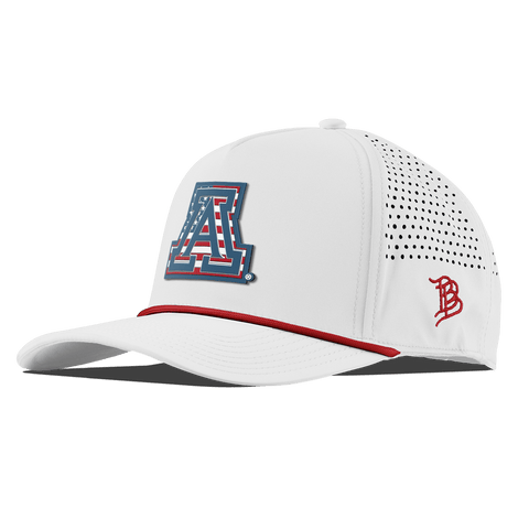 University of Arizona "Arizona Stars & Stripes" Curved 5 Panel Rope White + Red Rope