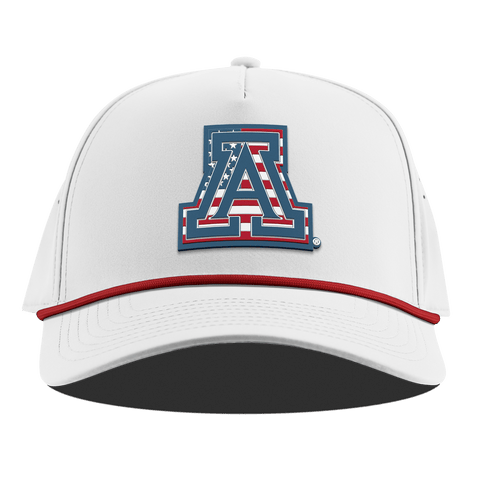 University of Arizona "Arizona Stars & Stripes" Curved 5 Panel Rope White + Red Rope