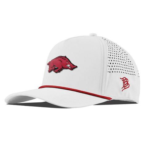University of Arkansas "Arkansas Team Logo" Curved 5 Panel Rope White + Red Rope