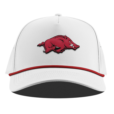 University of Arkansas "Arkansas Team Logo" Curved 5 Panel Rope White + Red Rope