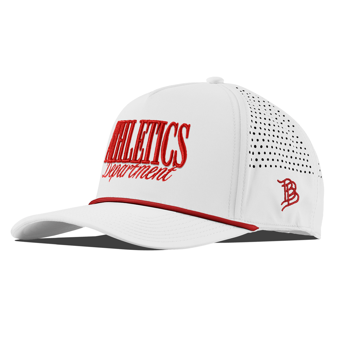 Athletics Department Curved 5 Panel Rope White + Red Rope
