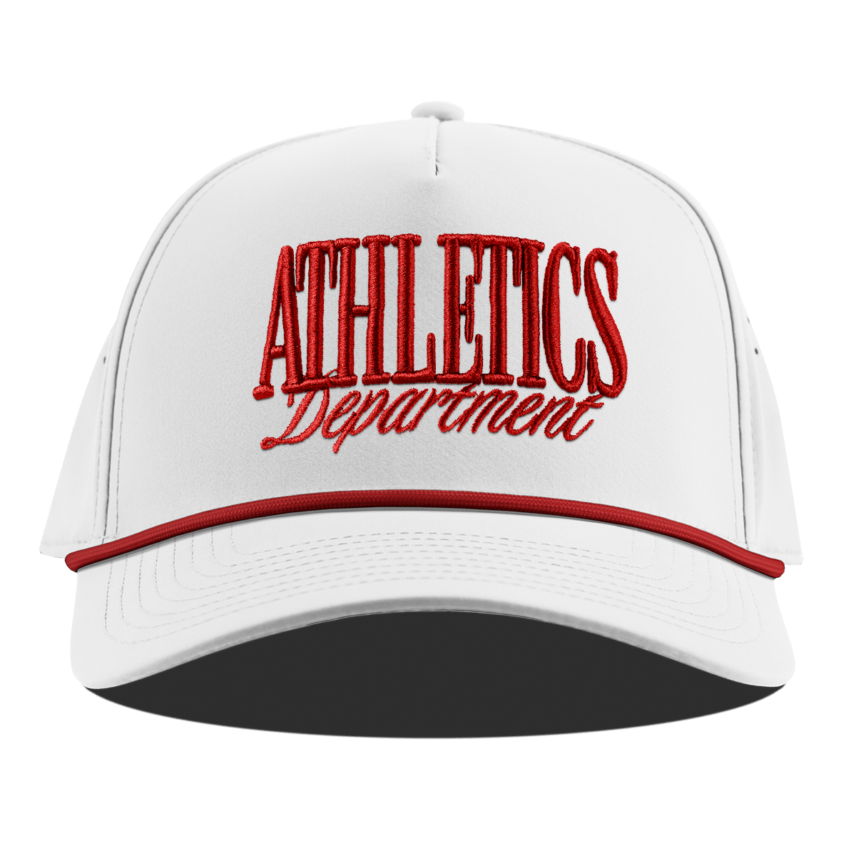 Athletics Department Curved 5 Panel Rope White + Red Rope