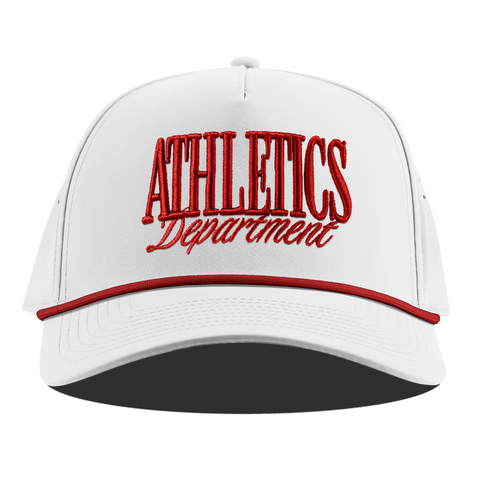 Athletics Department Curved 5 Panel Rope White + Red Rope