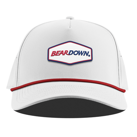 University of Arizona "Bear Down Arizona" Curved 5 Panel Rope White + Red Rope