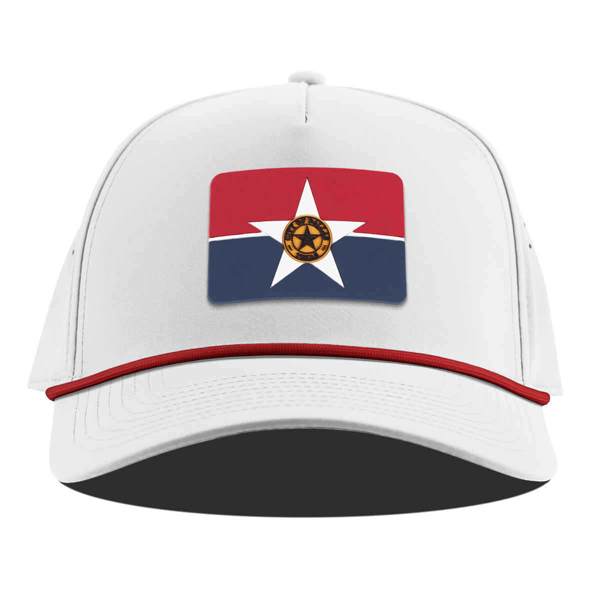 Dallas Flag Curved 5 Panel Rope White + Red Rope