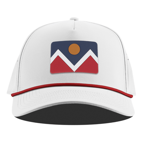 Denver Flag Curved 5 Panel Rope White + Red Rope