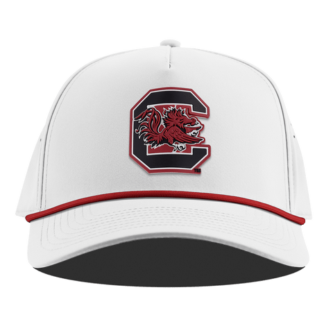 University of South Carolina "Gamecocks Garnet" Curved 5 Panel Rope White + Red Rope