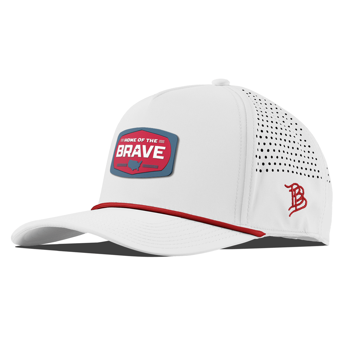 Home of the Brave Curved 5 Panel Rope White + Red Rope