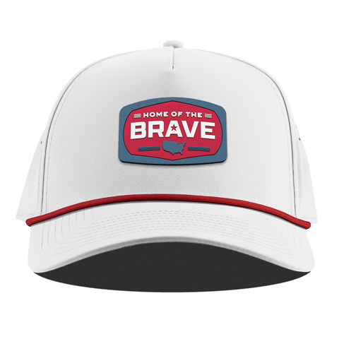 Home of the Brave Curved 5 Panel Rope White + Red Rope