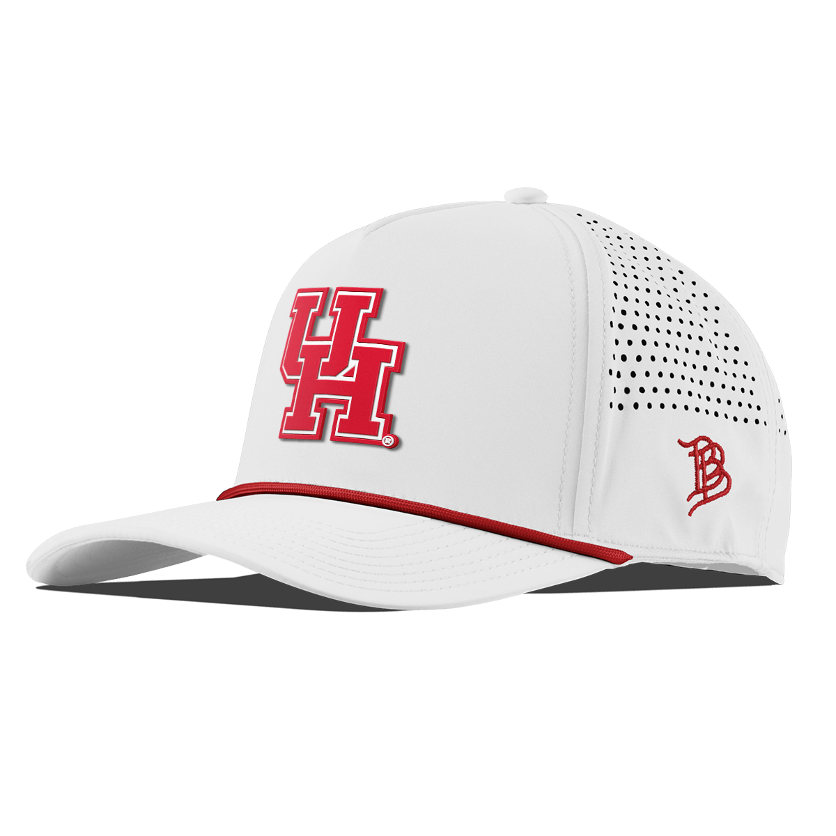 University of Houston "Houston Block" Curved 5 Panel Rope White + Red Rope