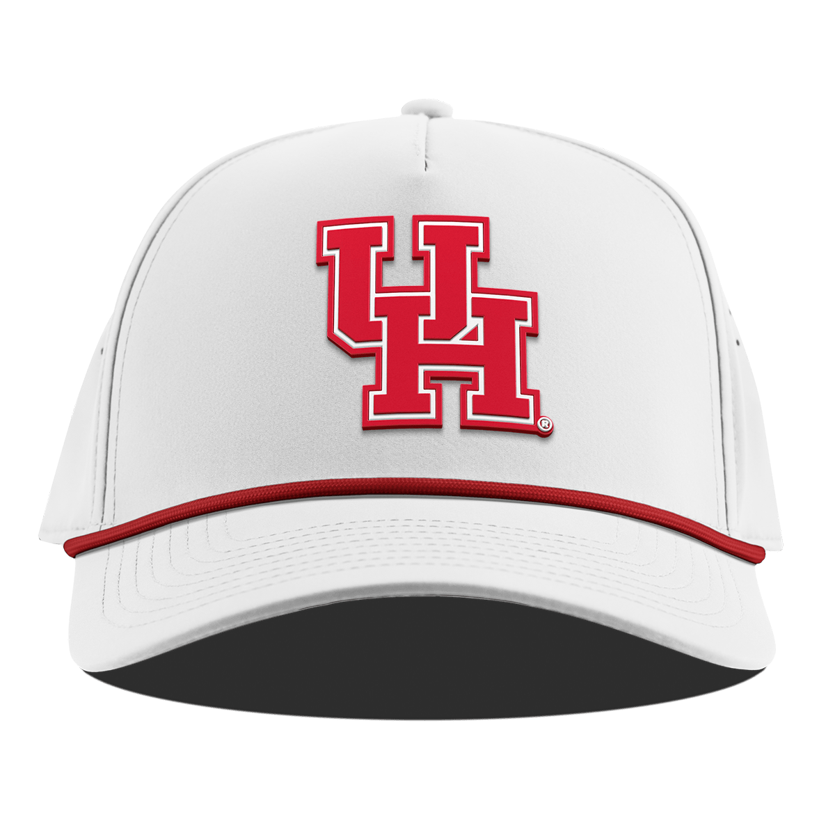 University of Houston "Houston Block" Curved 5 Panel Rope White + Red Rope