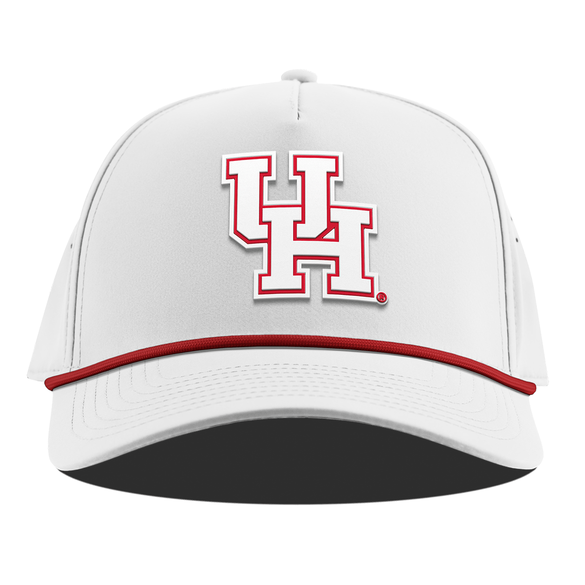 University of Houston "Houston Block" Curved 5 Panel Rope White + Red Rope