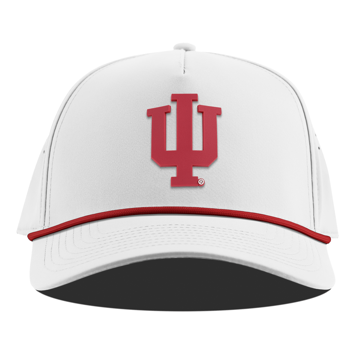 Indiana University "Indiana Team Logo" Curved 5 Panel Rope White + Red Rope