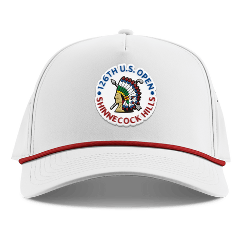 2026 U.S. Open Colored Emblem Curved 5 Panel Rope White + Red Rope
