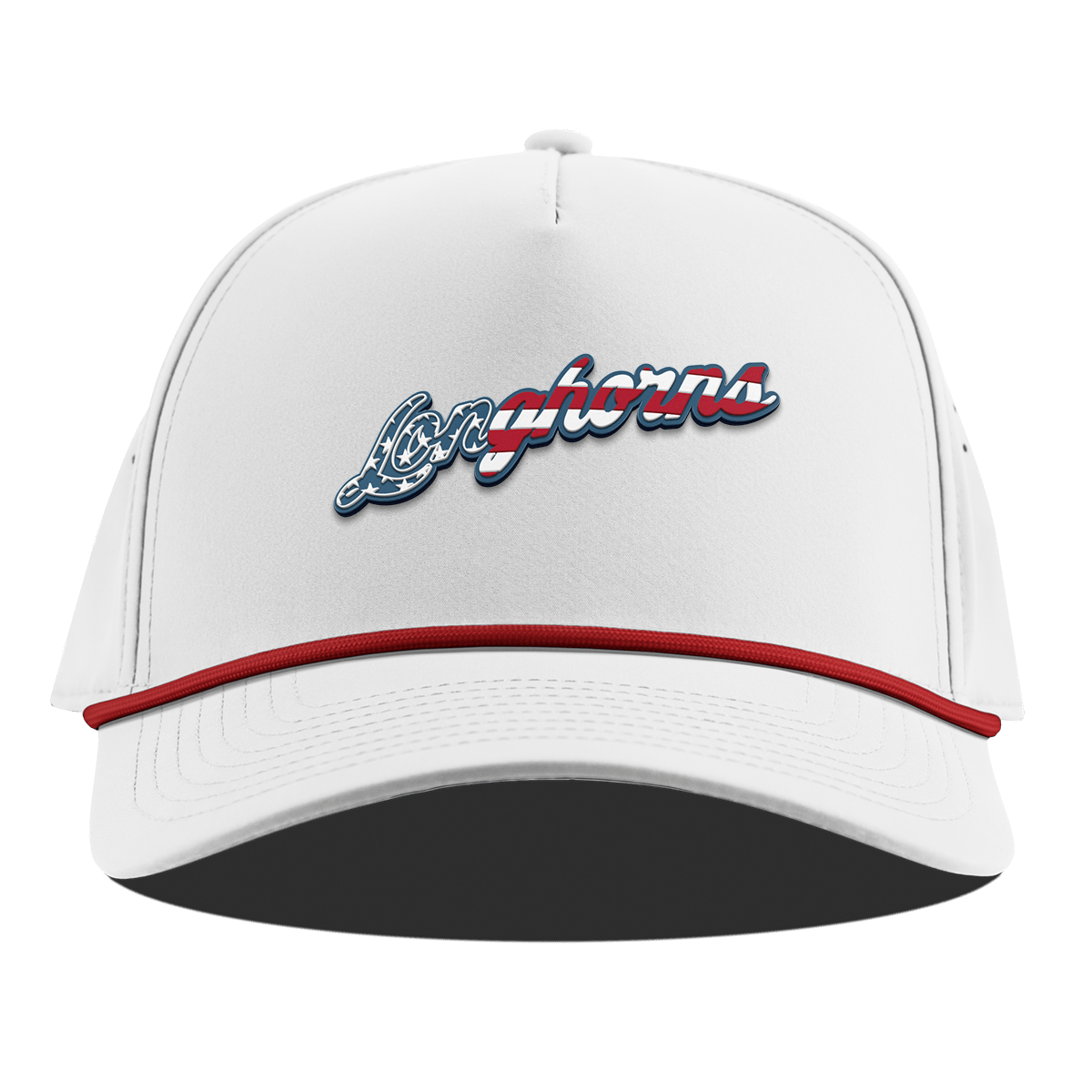University of Texas "Longhorns Stars & Stripes" Curved 5 Panel Rope White + Red Rope