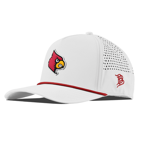 University of Louisville "Louisville Team Logo" Curved 5 Panel Rope White + Red Rope