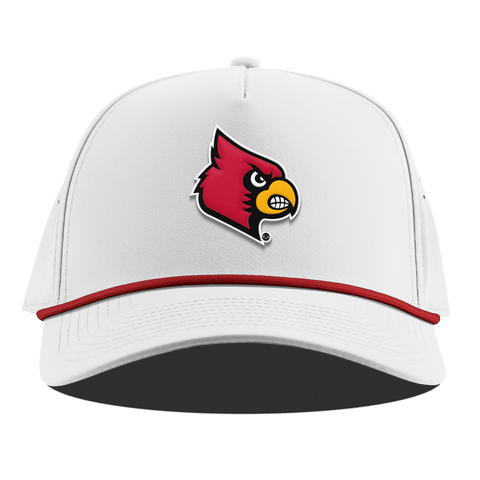 University of Louisville "Louisville Team Logo" Curved 5 Panel Rope White + Red Rope