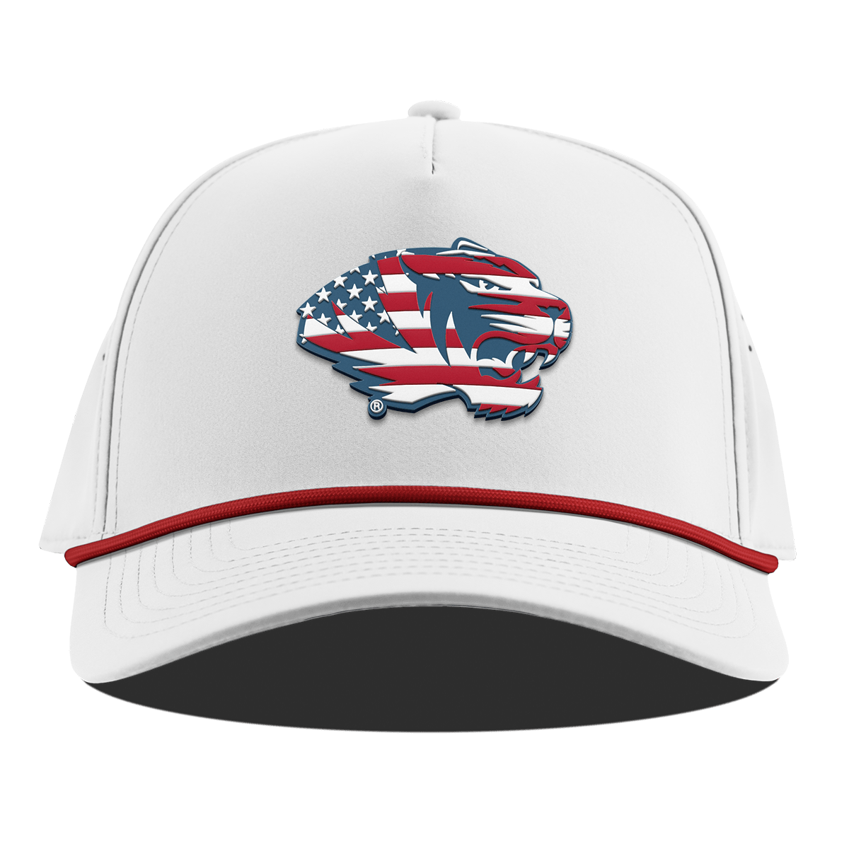University of Missouri "Missouri Stars & Stripes" Curved 5 Panel Rope White + Red Rope