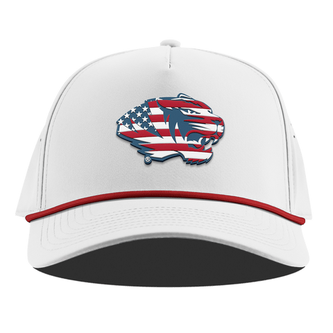 University of Missouri "Missouri Stars & Stripes" Curved 5 Panel Rope White + Red Rope