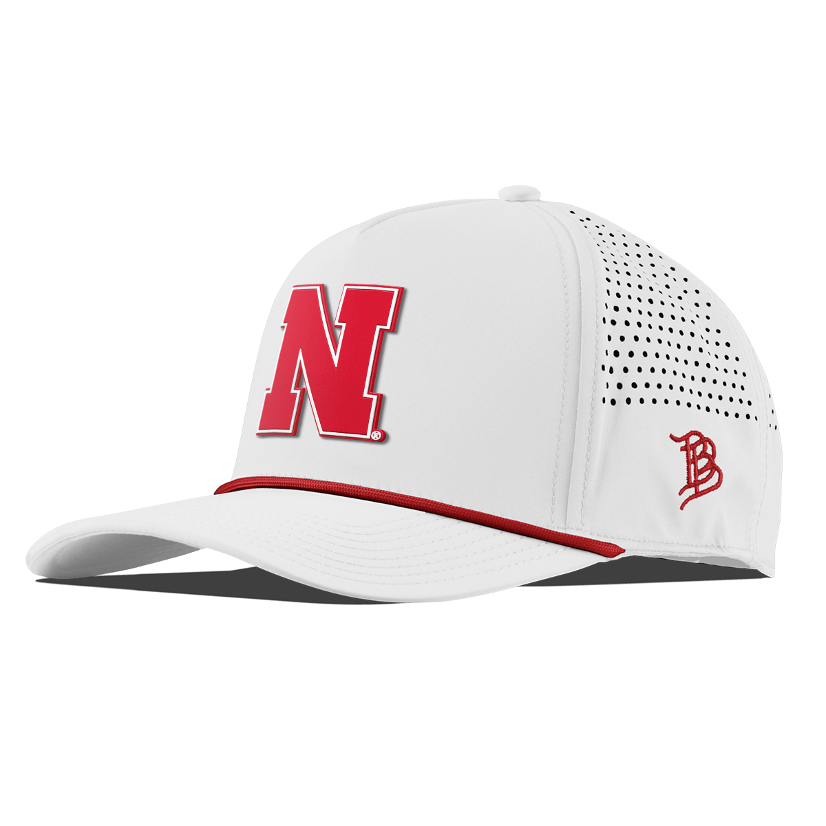 University of Nebraska "Nebraska Team Logo" Curved 5 Panel Rope White + Red Rope