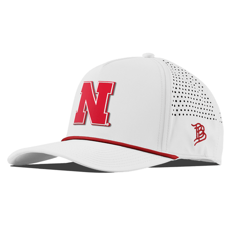 University of Nebraska "Nebraska Team Logo" Curved 5 Panel Rope White + Red Rope