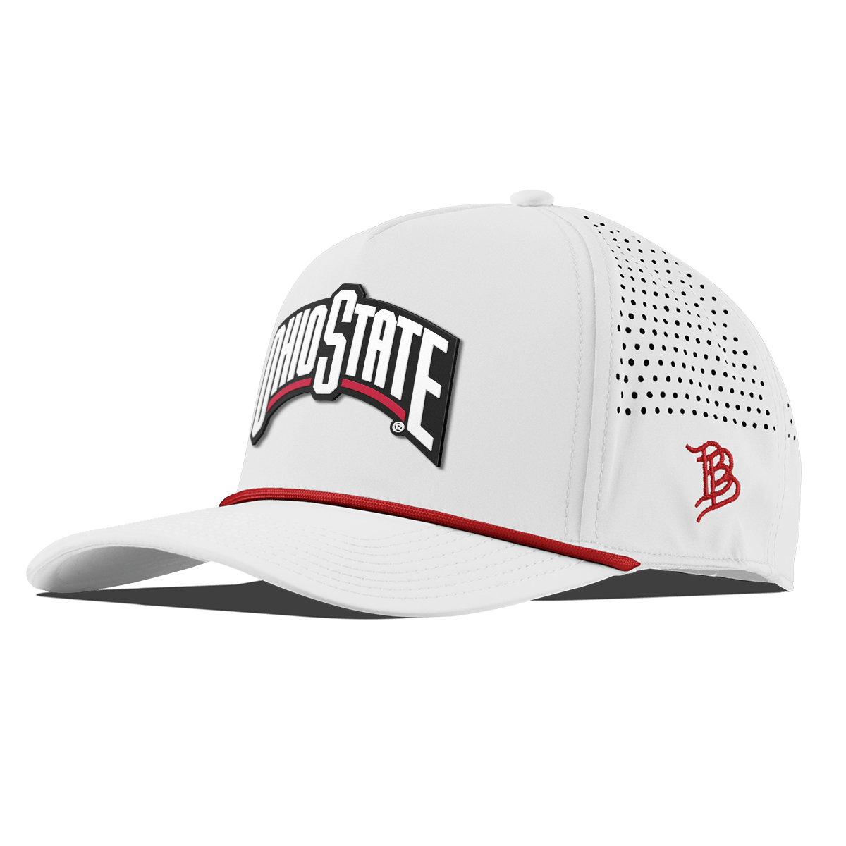Ohio State University "Ohio State Block" Curved 5 Panel Rope White + Red Rope