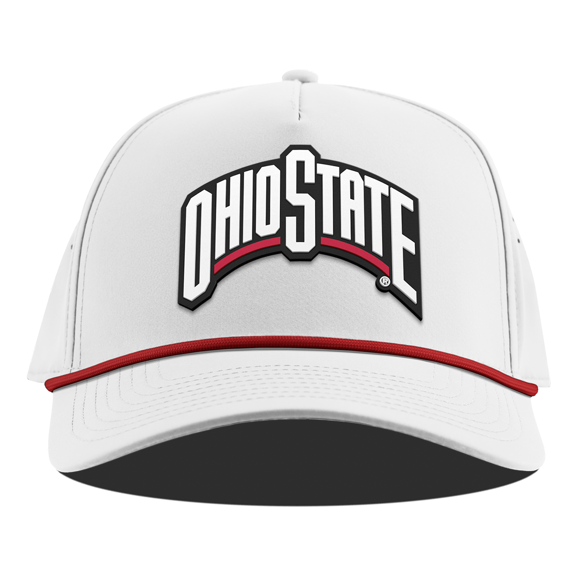 Ohio State University "Ohio State Block" Curved 5 Panel Rope White + Red Rope