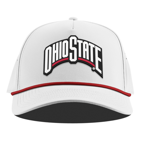 Ohio State University "Ohio State Block" Curved 5 Panel Rope White + Red Rope