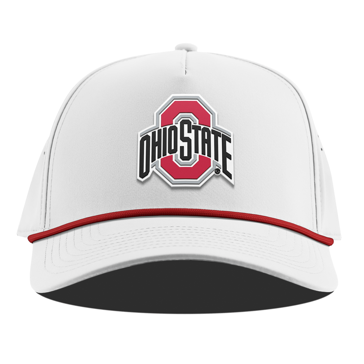 Ohio State University "Ohio State Team Logo" Curved 5 Panel Rope White + Red Rope