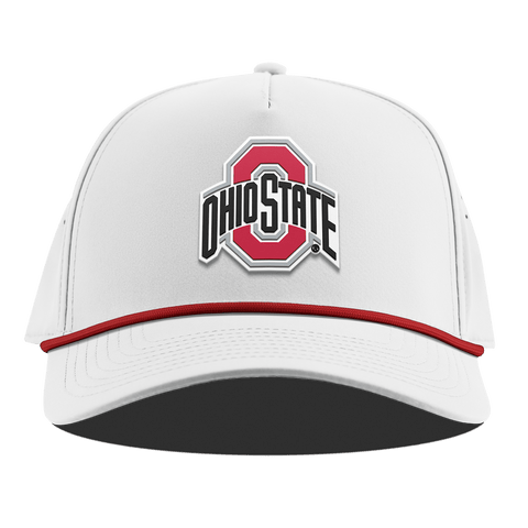 Ohio State University "Ohio State Team Logo" Curved 5 Panel Rope White + Red Rope