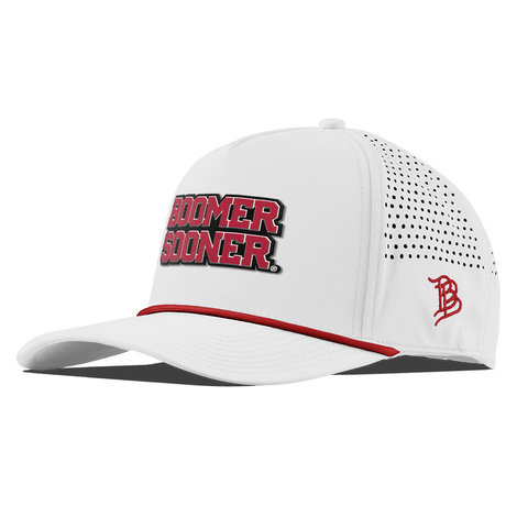 University of Oklahoma "Oklahoma Block" Curved 5 Panel Rope White + Red Rope