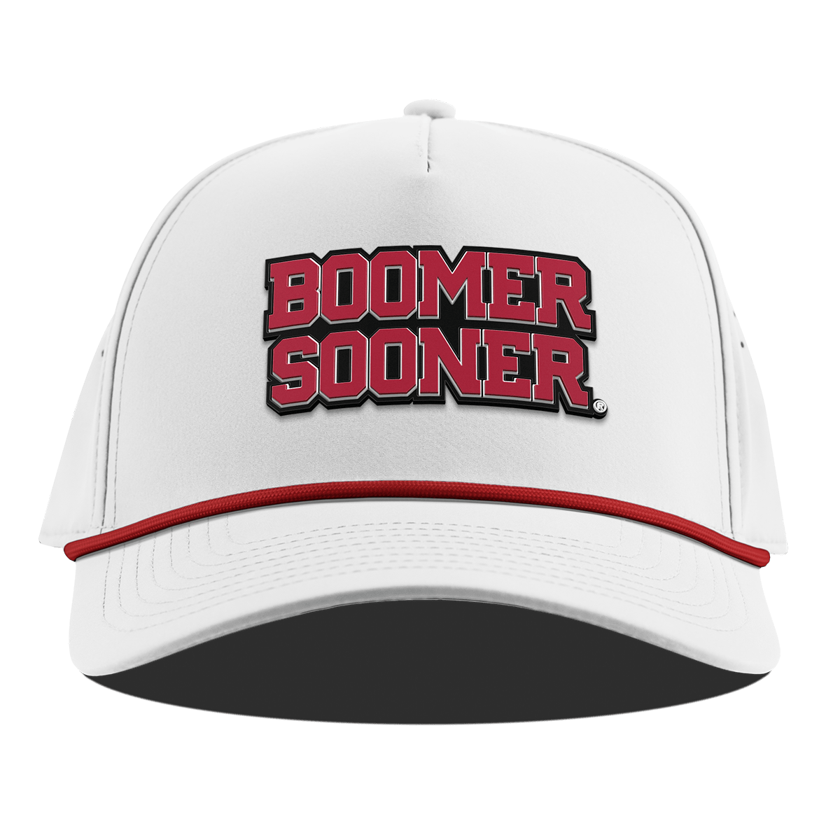 University of Oklahoma "Oklahoma Block" Curved 5 Panel Rope White + Red Rope